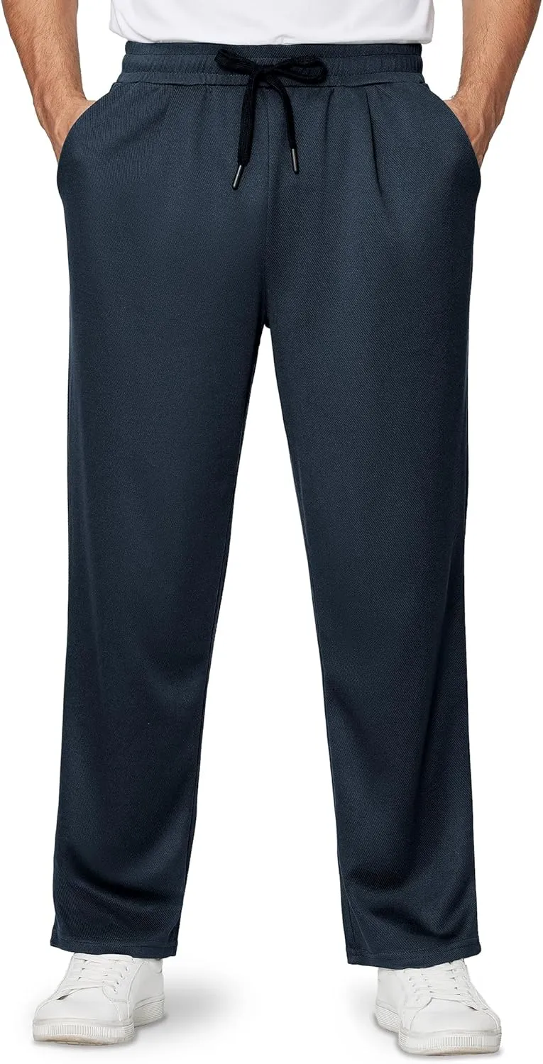 Alimens & Gentle Mens Sweatpants Casual Open Bottom Sweat Pants for Men Drawstring Workout Pants with Pockets