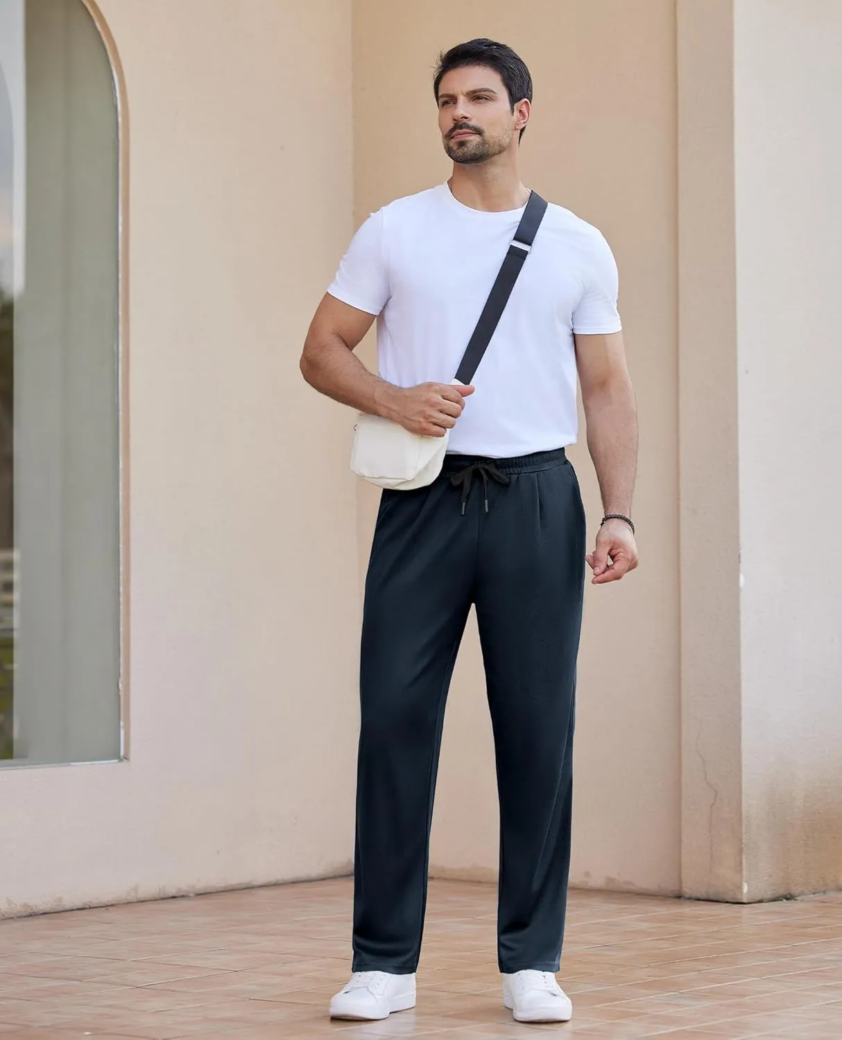 Alimens & Gentle Mens Sweatpants Casual Open Bottom Sweat Pants for Men Drawstring Workout Pants with Pockets