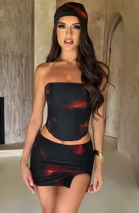 Alina Mini Skirt Trendy - Fire Print