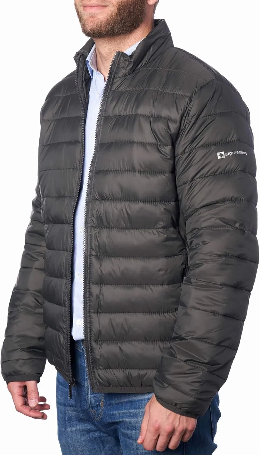 Alpine Swiss Niko Mens Puffer Jacket | Insulated Lightweight Down Alternative Coat | Packable, Water Resistant & Warm