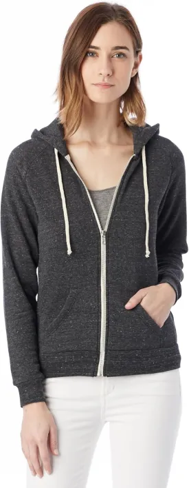Alternative Women's Zip-Up Hoodie, Eco-Fleece Vintage Adrian Hooded Crewneck