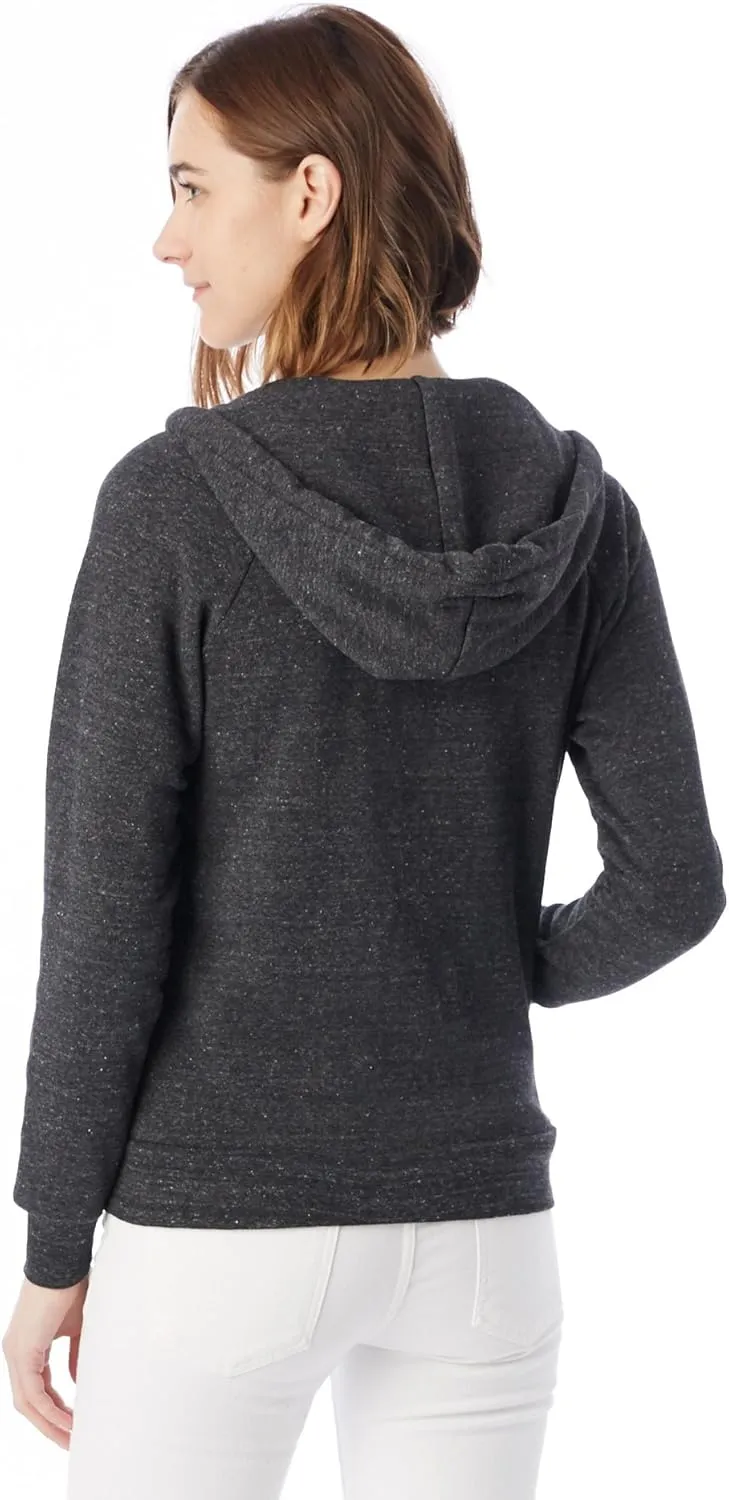 Alternative Women's Zip-Up Hoodie, Eco-Fleece Vintage Adrian Hooded Crewneck