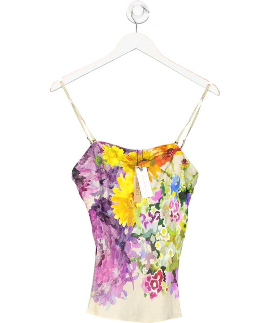 Anthropologie Beige Floral Cami Top UK M