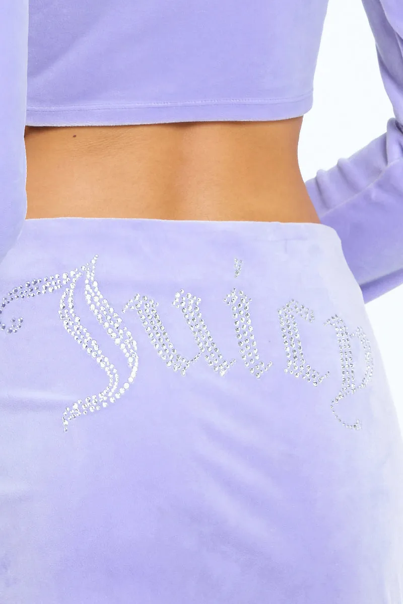 Big Bling Velour Micro Mini Skirt