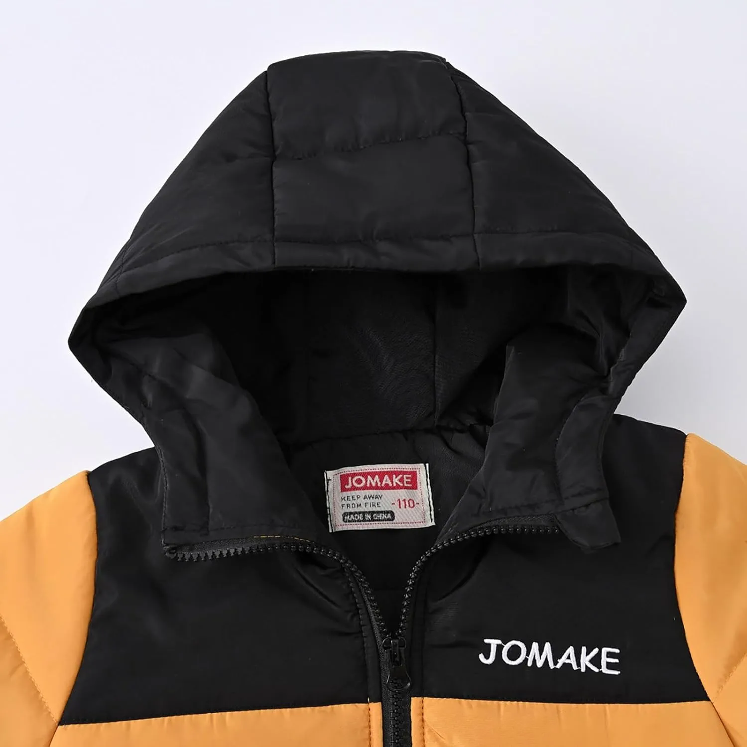 Boys Down Jacket Hood Thick Warm Winter Coat Parka Padded Color Block Outerwear Puffer Water-esistant Jacket