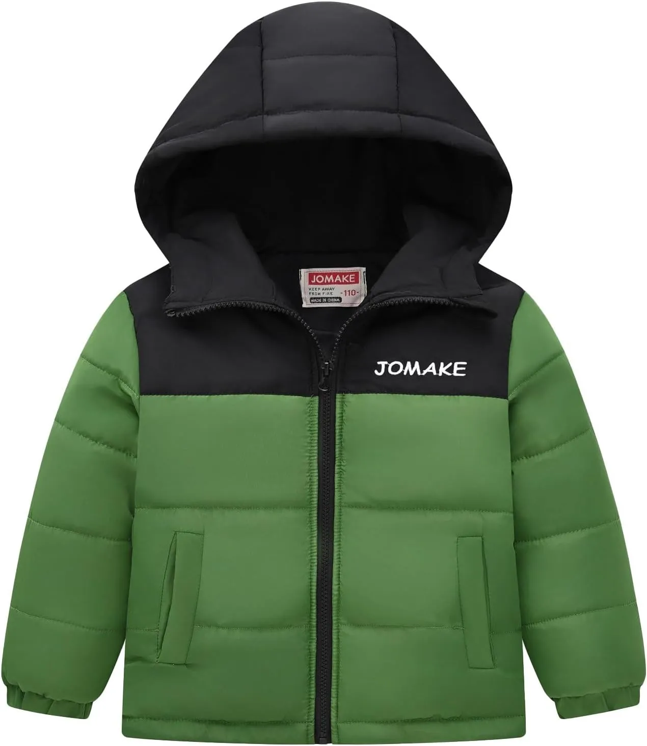 Boys Down Jacket Hood Thick Warm Winter Coat Parka Padded Color Block Outerwear Puffer Water-esistant Jacket