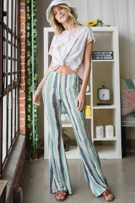 Bucketlist Stripe Print Flare Pants