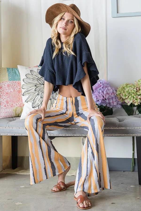 Bucketlist Stripe Print Flare Pants