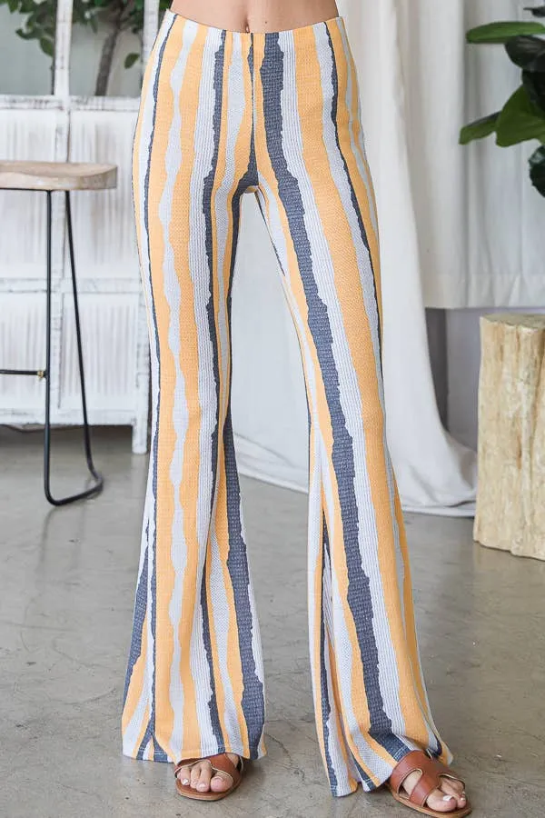 Bucketlist Stripe Print Flare Pants