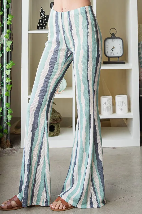 Bucketlist Stripe Print Flare Pants