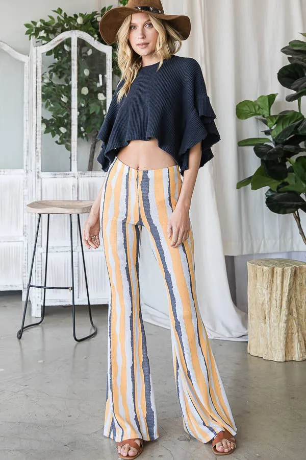 Bucketlist Stripe Print Flare Pants