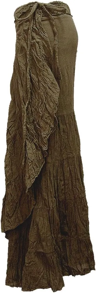 Coconutwoww Women's Crochet Waist Ruffle Wrap Around Long Skirt