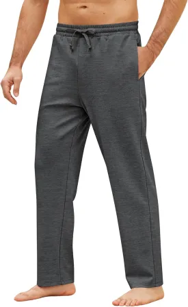COOFANDY Men's Yoga Pants Casual Elastic Waist Drawstring Jogger Sweatpants Open Bottom Lounge Pants