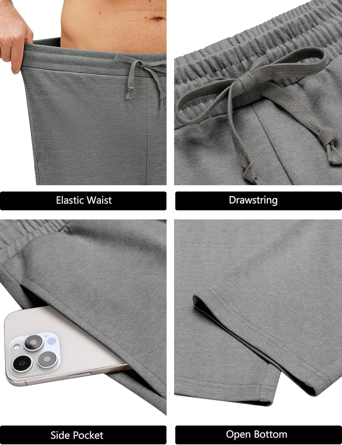 COOFANDY Men's Yoga Pants Casual Elastic Waist Drawstring Jogger Sweatpants Open Bottom Lounge Pants