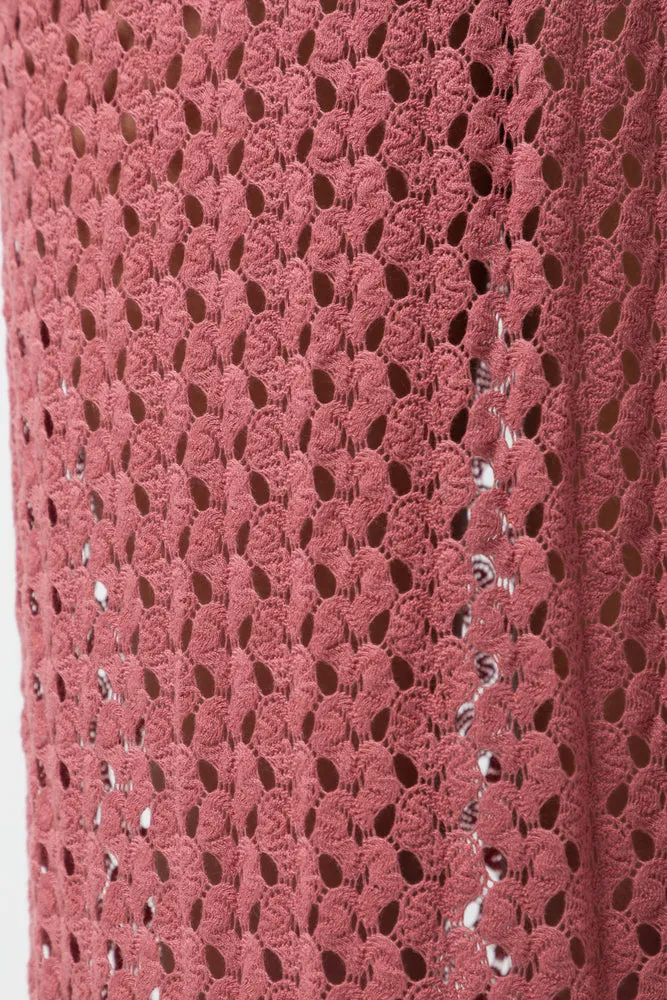 Crochet Wrap Skirt Pink