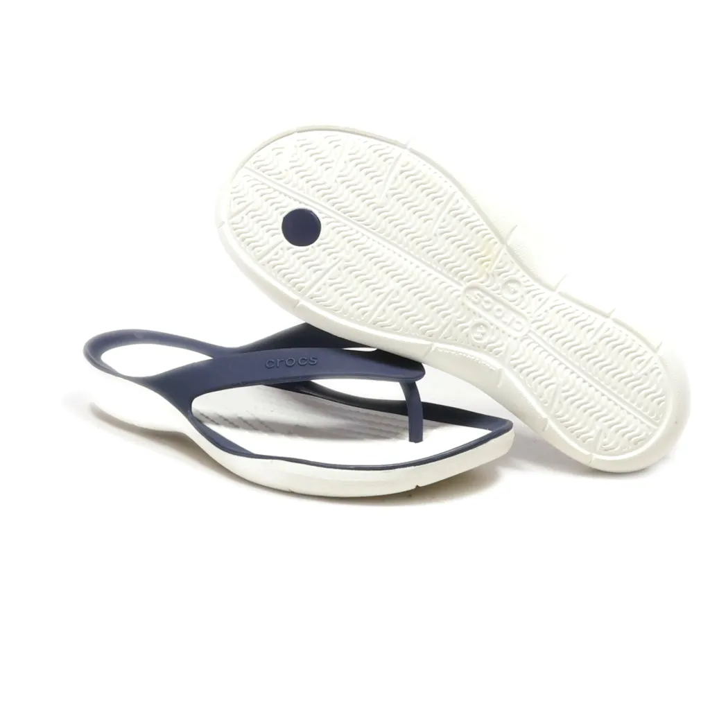 Crocs Swiftwater Flip Flops Rubber Blue Colour For Women