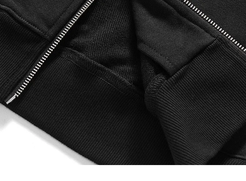 Dragon Embroidered Zip-Up Hoodie