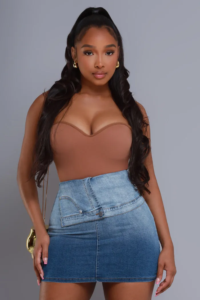 Finally Out Denim Mini Skirt - Ombre Blue