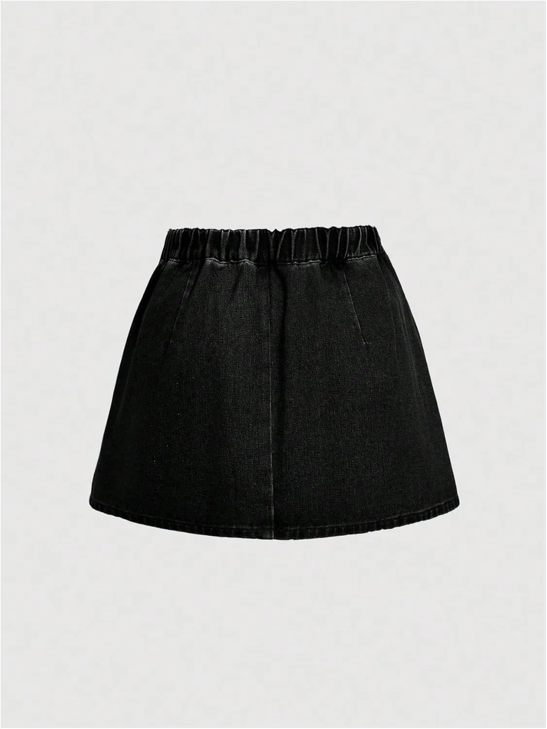 Floerns Women's Plus Size High Waist Denim Skirt Wrap Front Bow Bodycon Mini Skirt