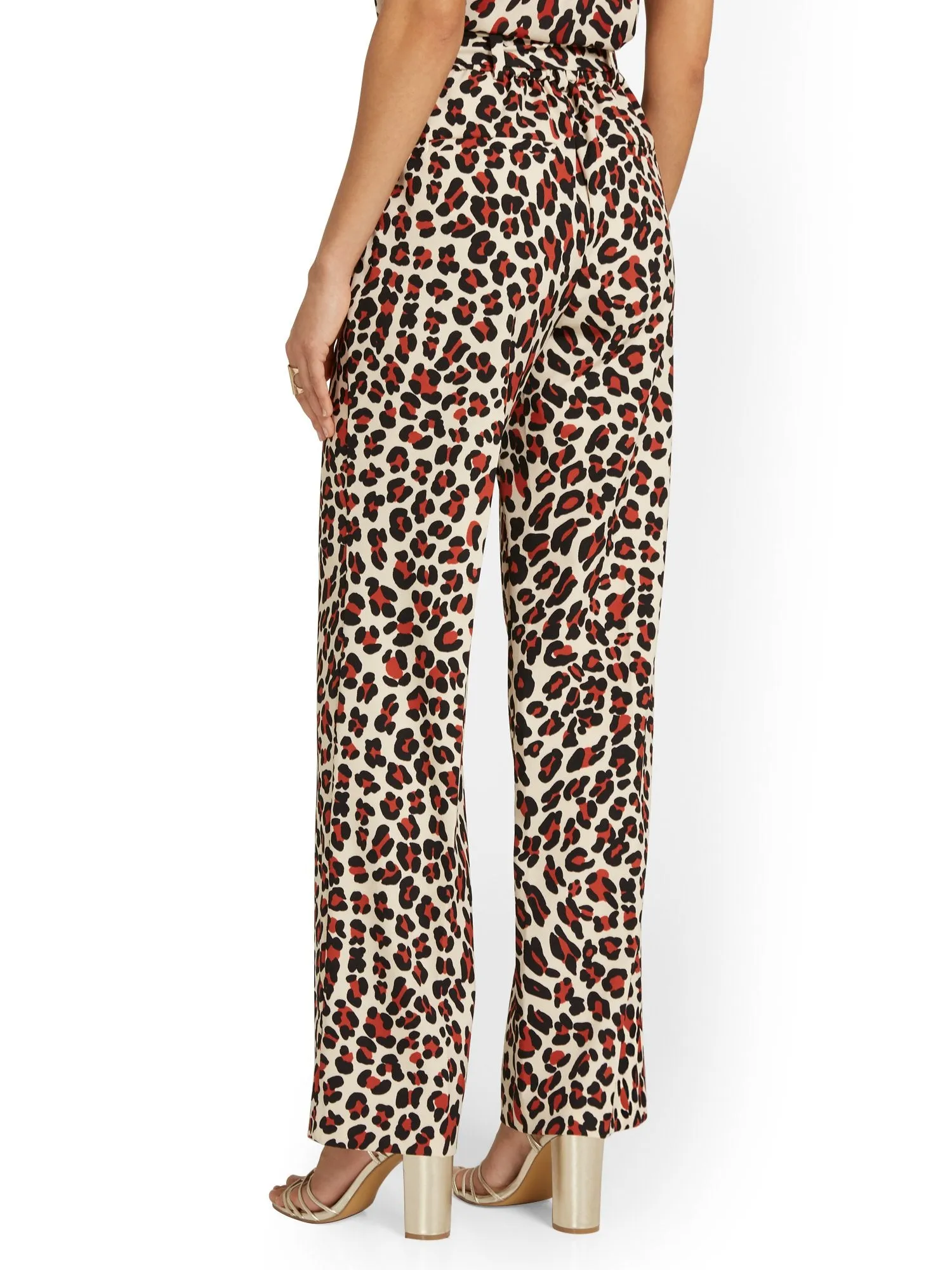 Leopard-Print Tie-Waist Palazzo Pant