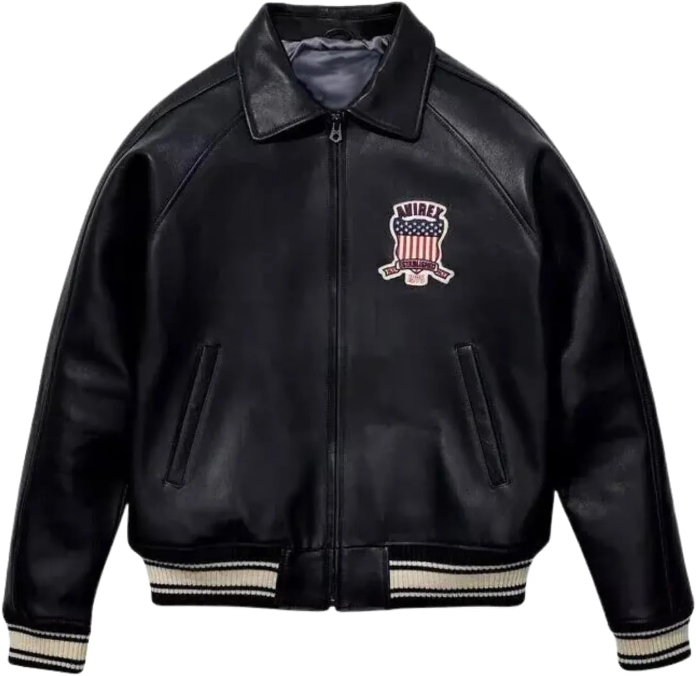 Men pilot Shirt Style Avirex real leather jacket|iconic Air force flying bomber jacket for Men(replica)