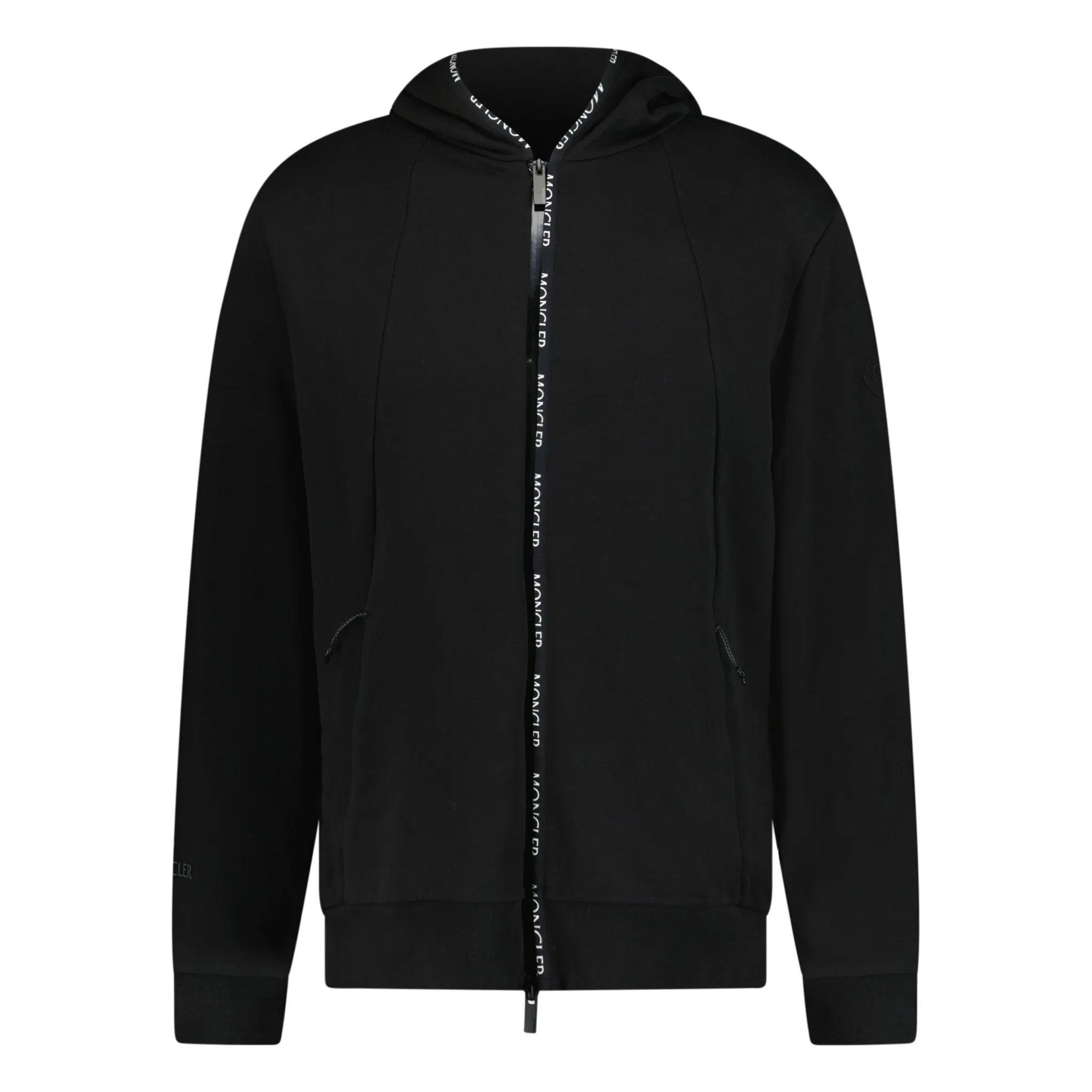 MONCLER TEXT LOGO ZIP UP HOODIE