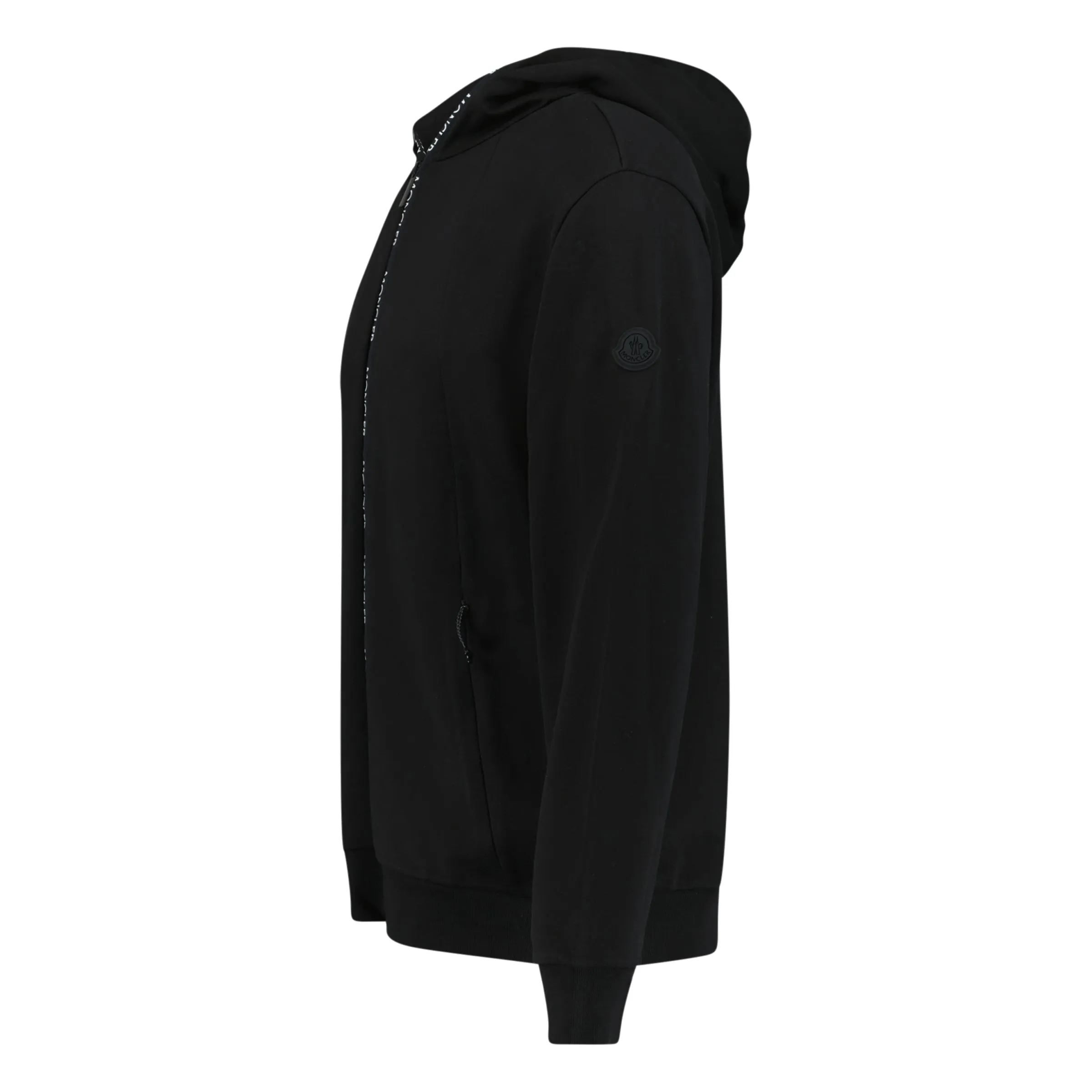 MONCLER TEXT LOGO ZIP UP HOODIE