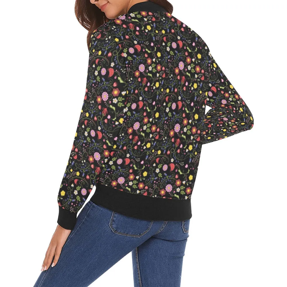 Nipin Blossom Midnight Bomber Jacket for Women