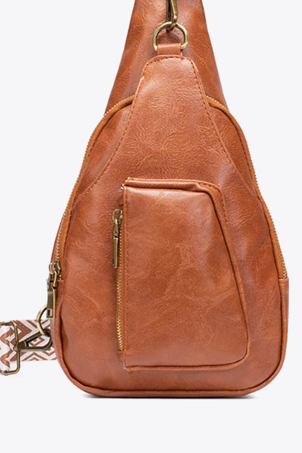 Pink Pu Leather Sling Bag