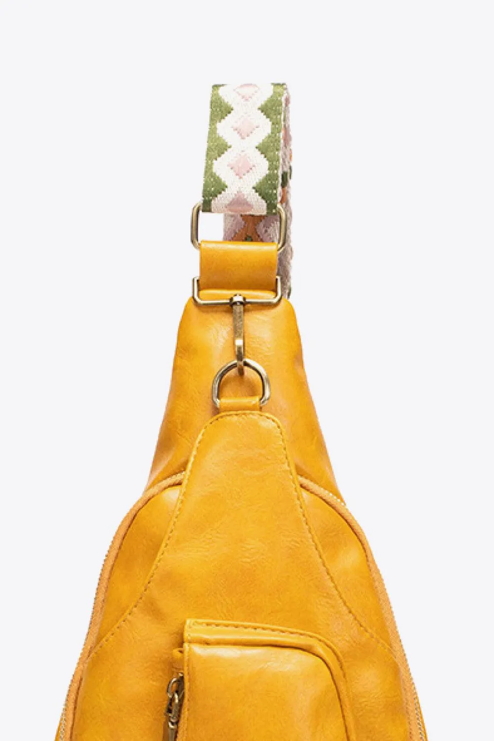 Pink Pu Leather Sling Bag