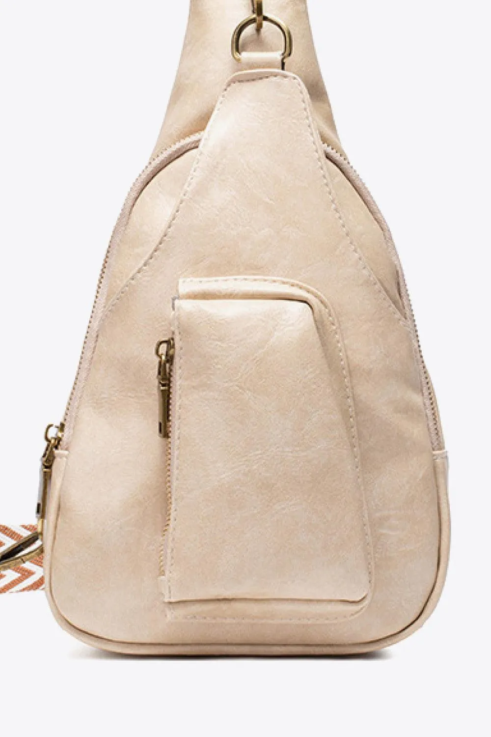 Pink Pu Leather Sling Bag