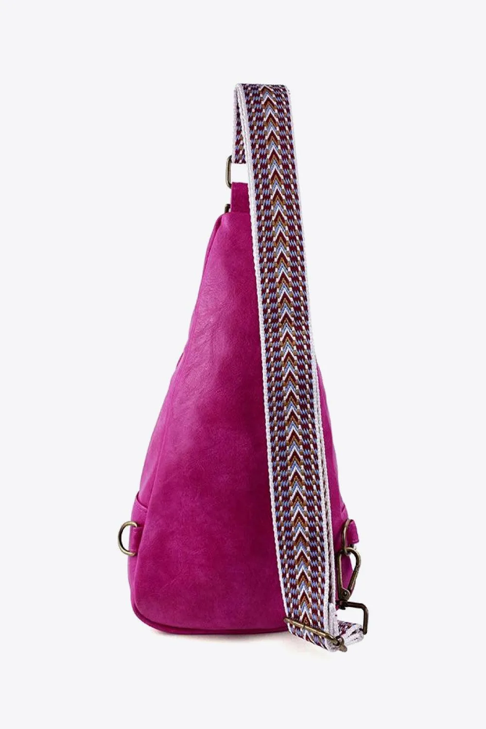 Pink Pu Leather Sling Bag