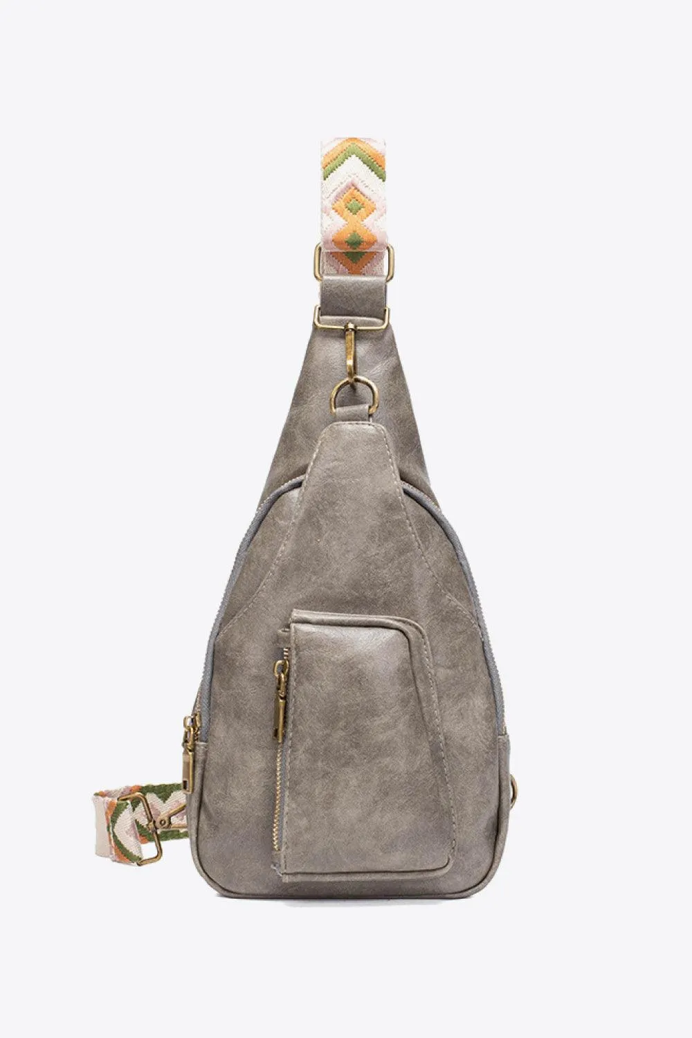 Pink Pu Leather Sling Bag