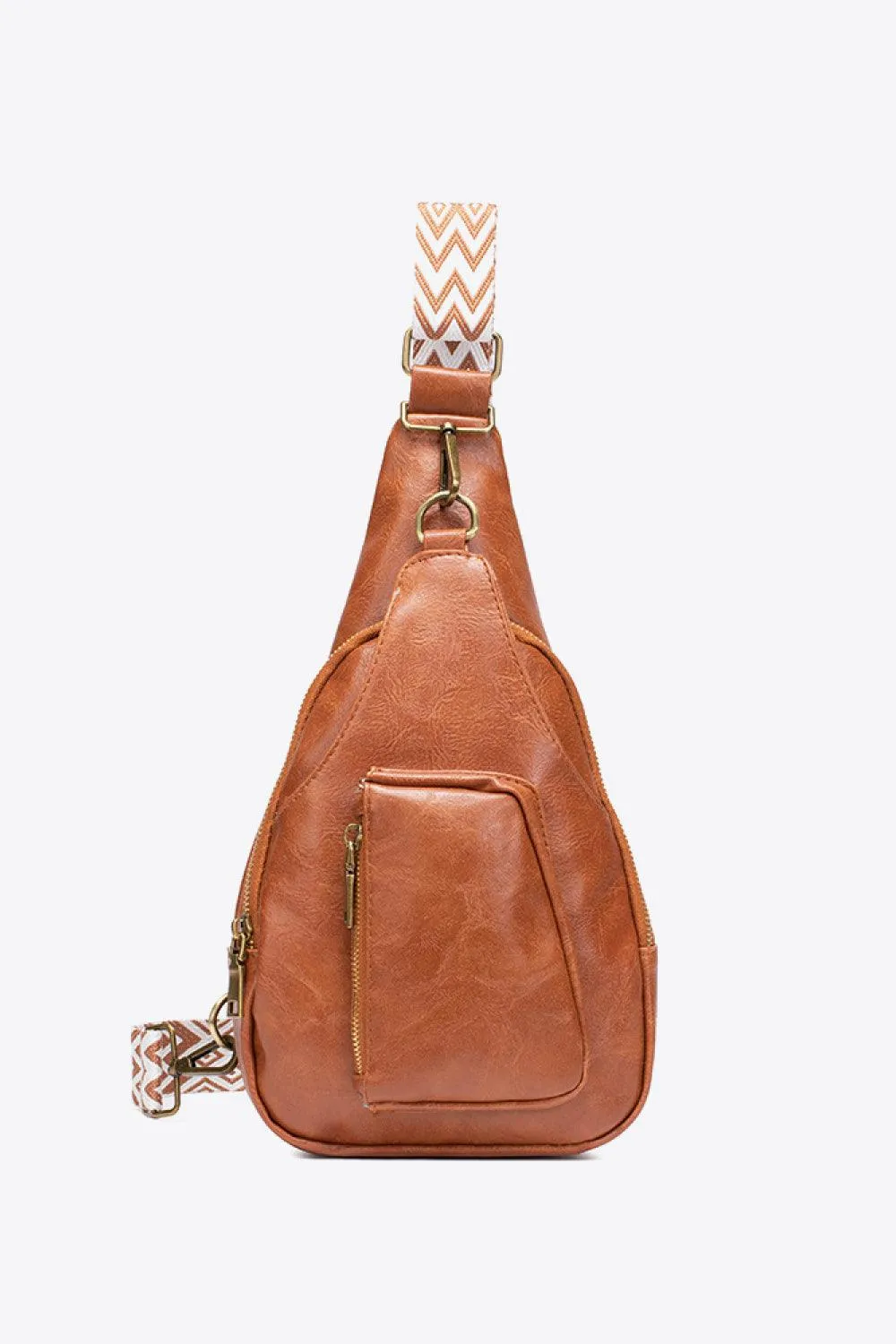 Pink Pu Leather Sling Bag