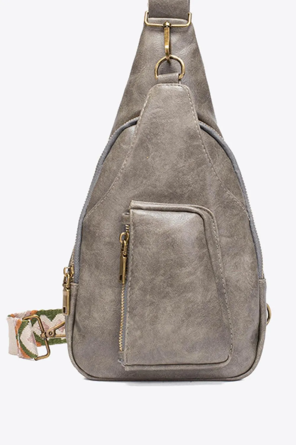 Pink Pu Leather Sling Bag
