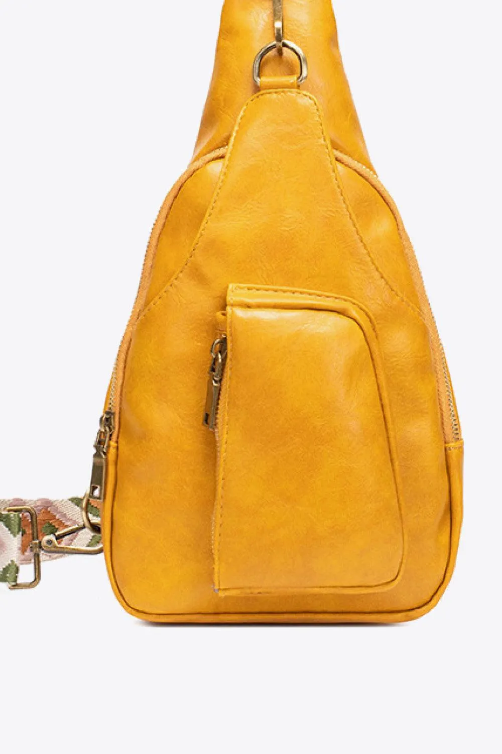 Pink Pu Leather Sling Bag