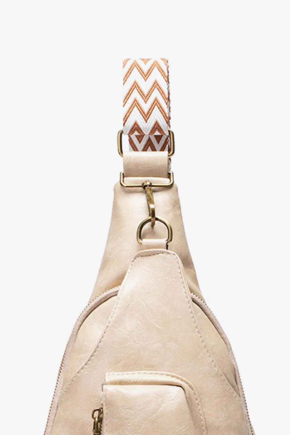 Pink Pu Leather Sling Bag