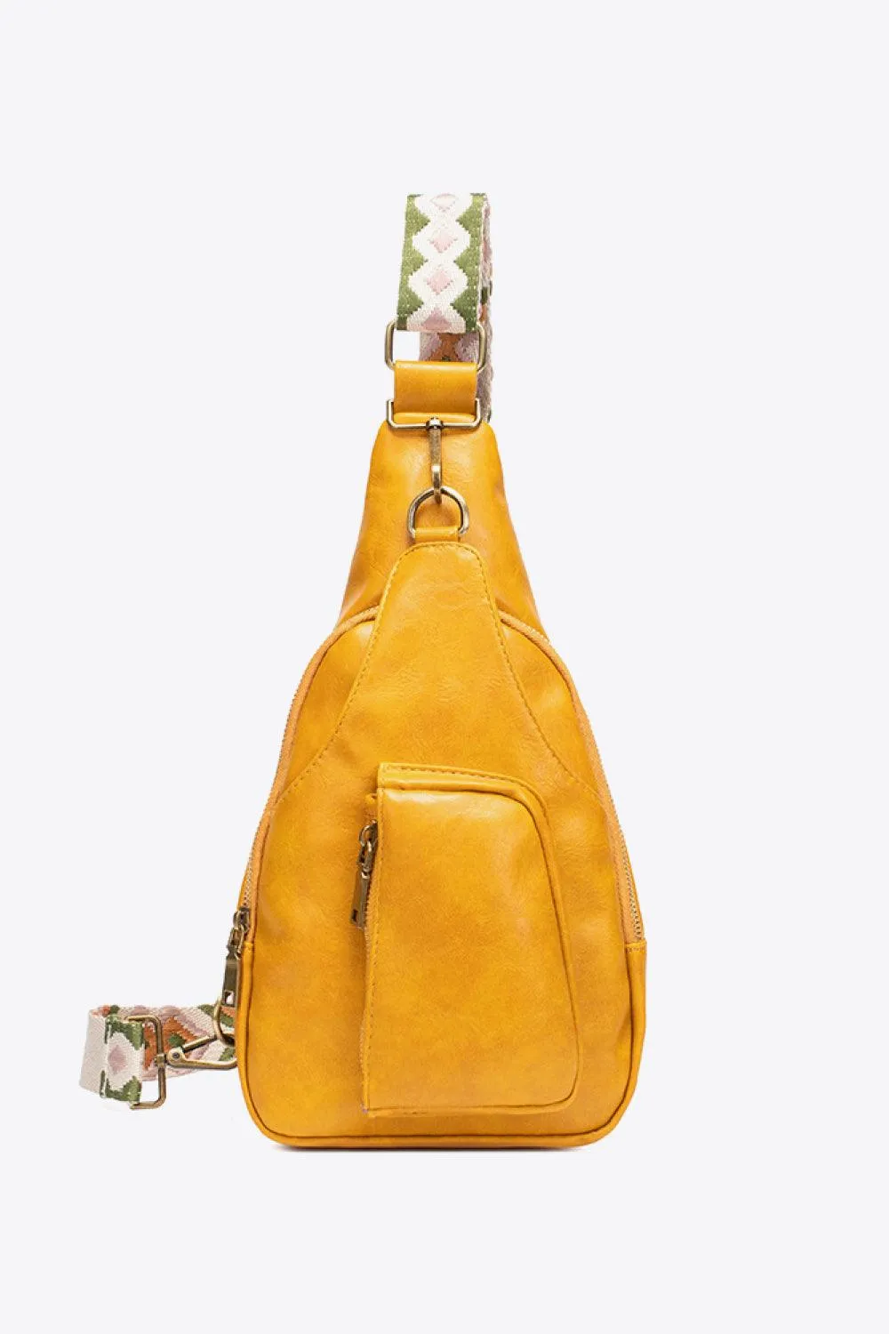 Pink Pu Leather Sling Bag