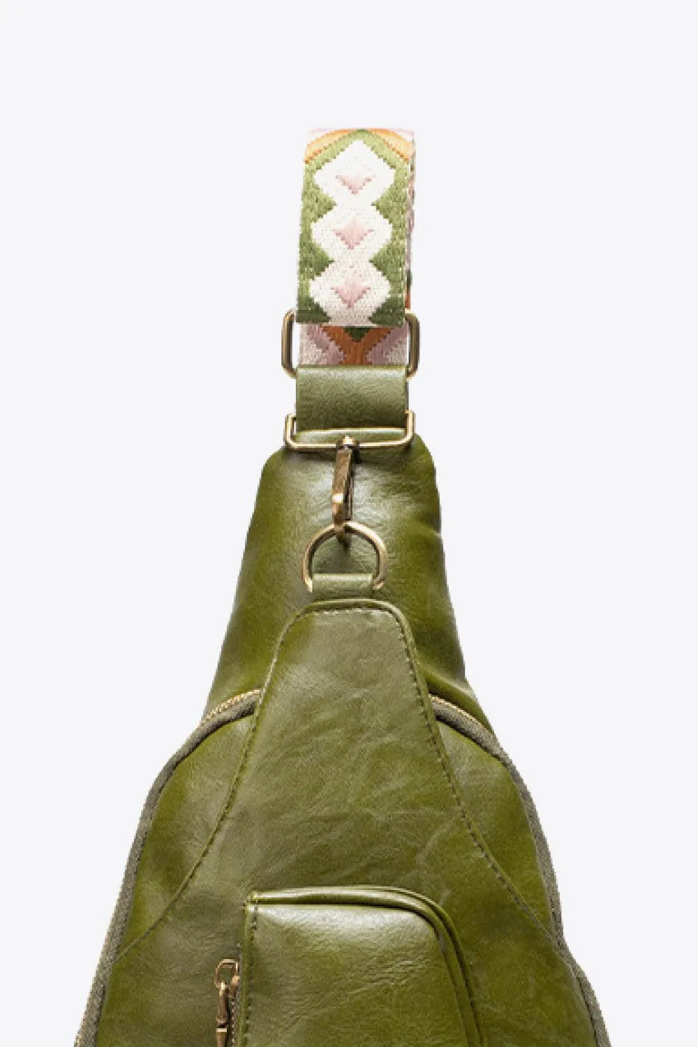Pink Pu Leather Sling Bag