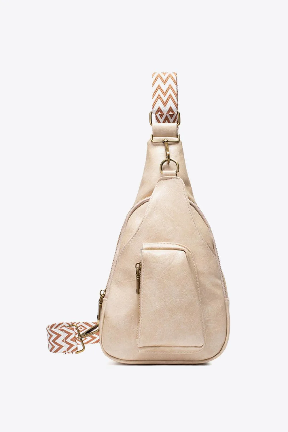 Pink Pu Leather Sling Bag