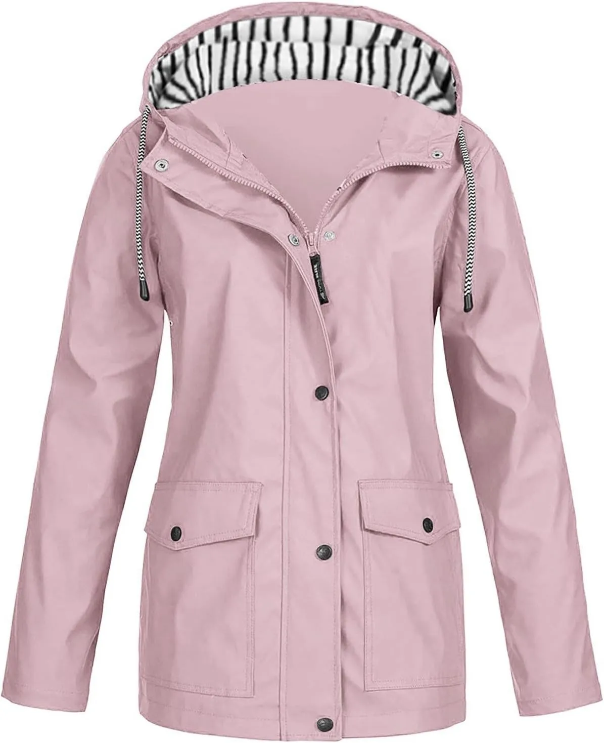 Raincoat Women Waterproof Long Hooded Trench Coats 2024 Lined Windbreaker Casual Travel Jacket