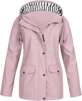 Raincoat Women Waterproof Long Hooded Trench Coats 2024 Lined Windbreaker Casual Travel Jacket