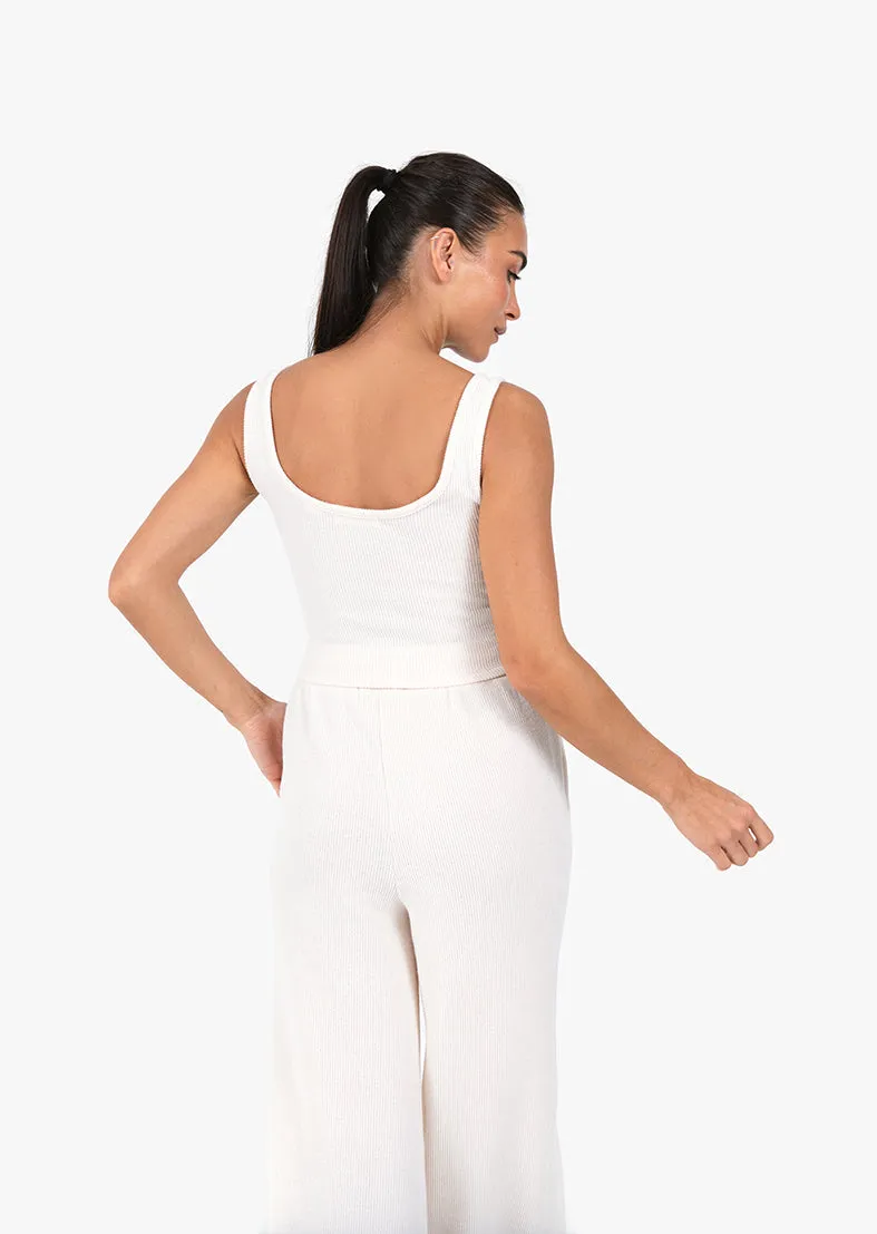 Rib Knit Lounge Palazzo Pant Oatmeal FINAL SALE