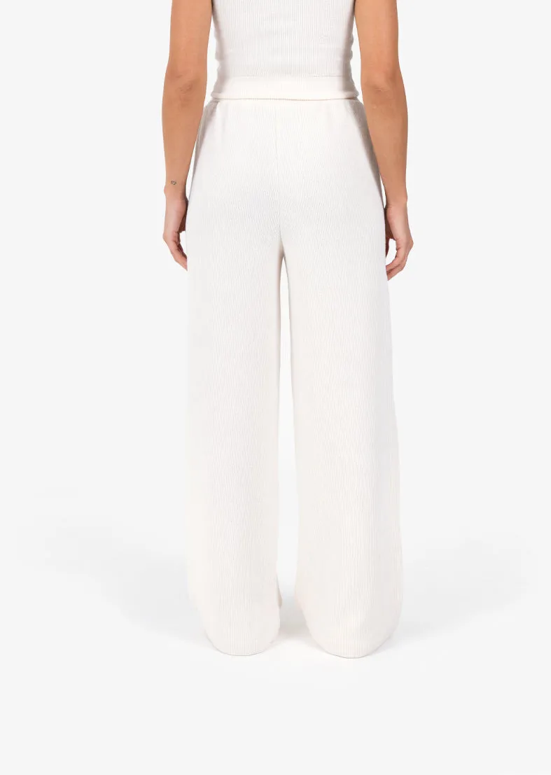 Rib Knit Lounge Palazzo Pant Oatmeal FINAL SALE