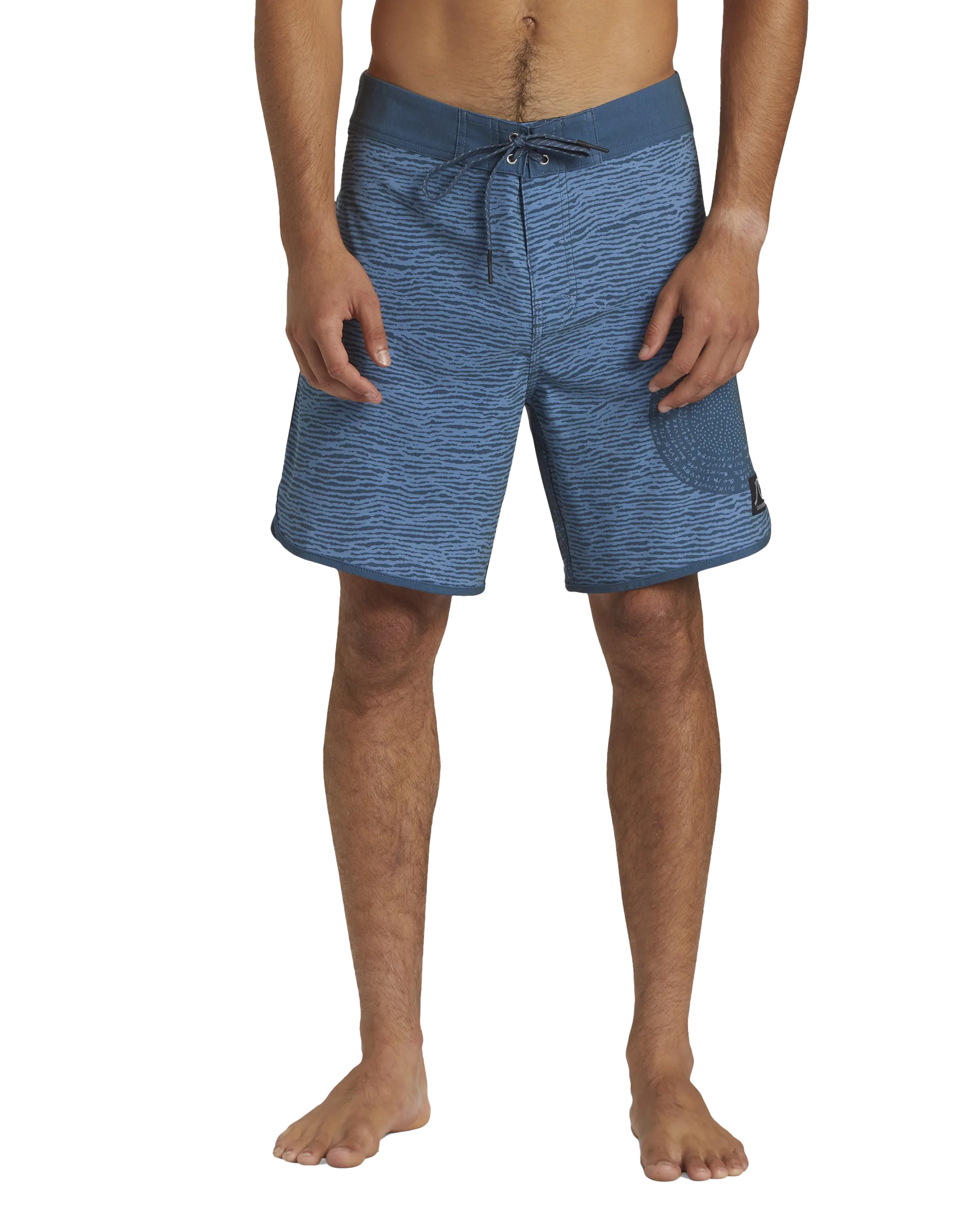 Scallop Blank Canvas Boardshorts in Midnight Navy