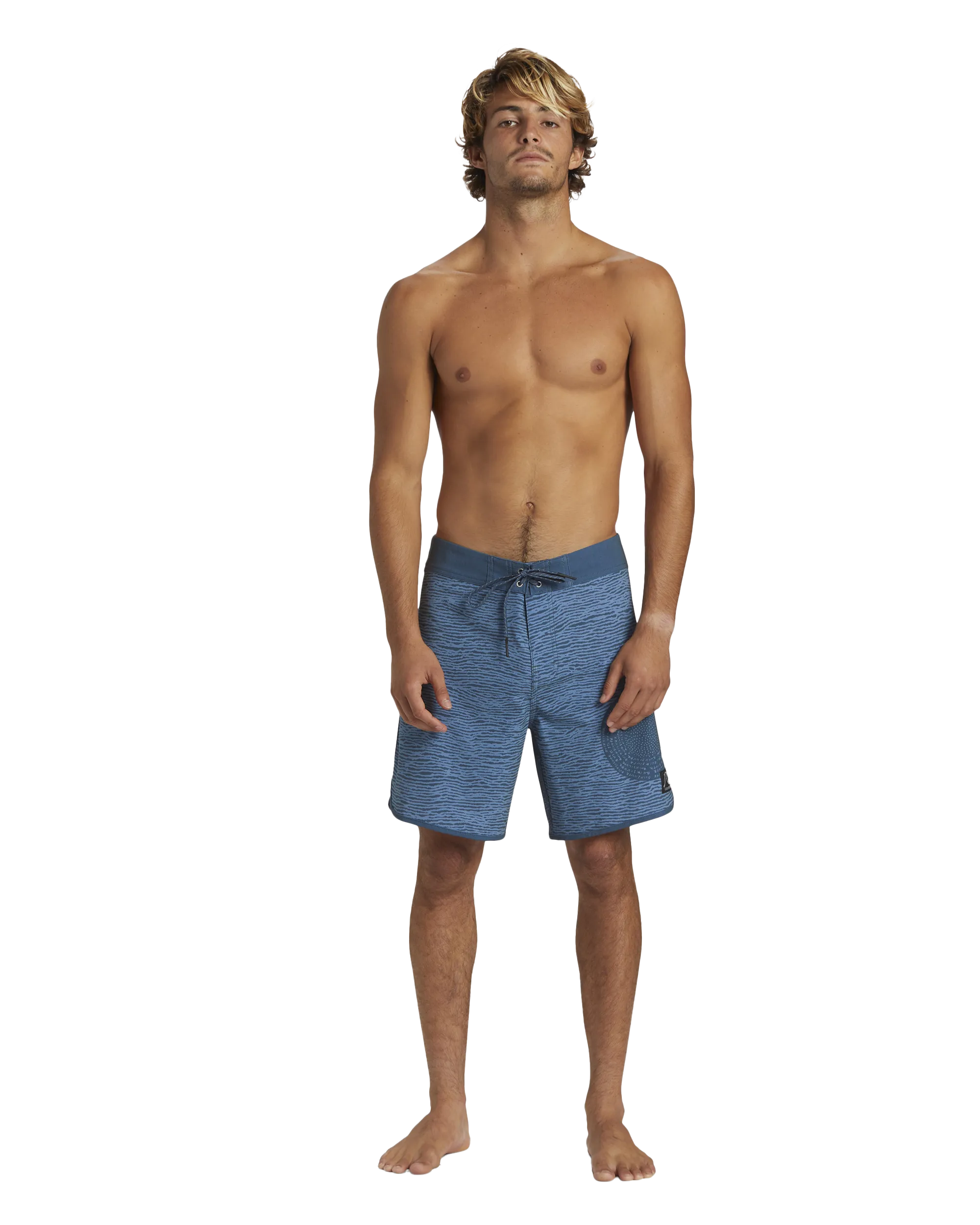 Scallop Blank Canvas Boardshorts in Midnight Navy