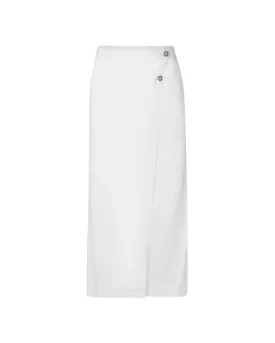 Scarlet Off-White Linen Wrap Skirt