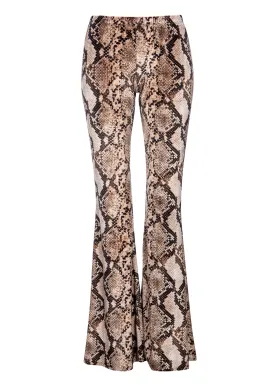 Slither Snakeskin Velvet Bell Bottoms