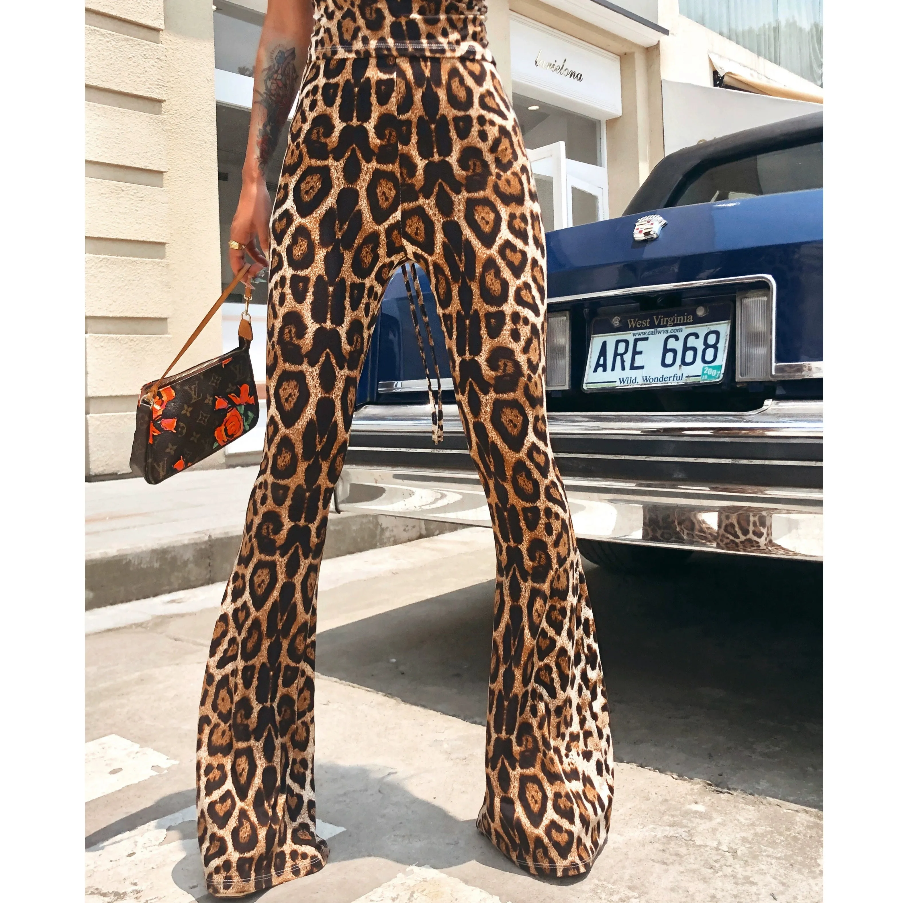 Suspender Flare Pants Set