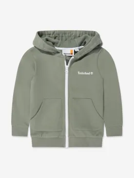 Timberland Boys Zip Up Hoodie in Green